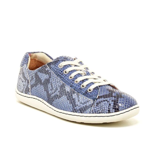 Born Shoes - Born Ilisha Blue Snake Print Leather Sneakers 8.5